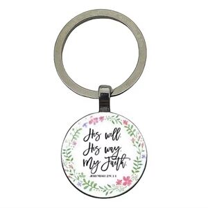 Floral Inspirational Keychain
